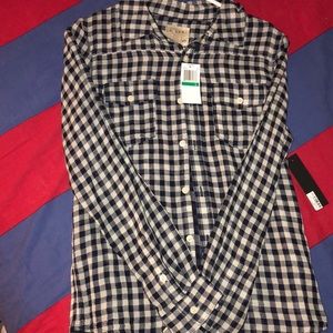 Joe’s Button down longsleeve shirt Navy blue white